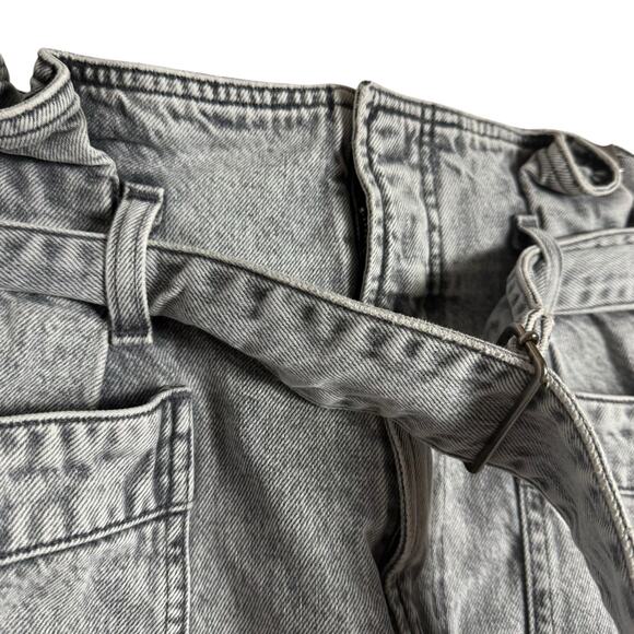 Agolde Aden Paperbag Belted Utility Wide Leg Jeans Rolling Thunder Gray Size 25 - Picture 8 of 13